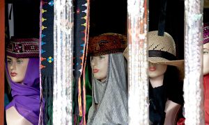 Muslim Models in a Shop Window